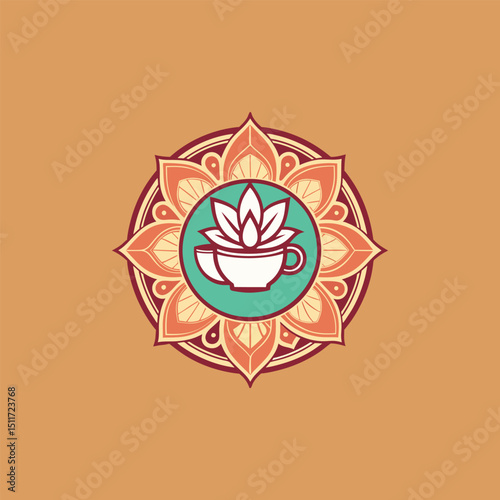 tea shop logo design vector 