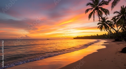 Stunning Tropical Beach Sunset Landscape Photography