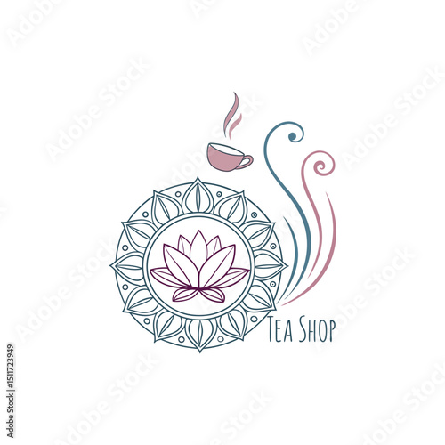 tea shop logo design vector 