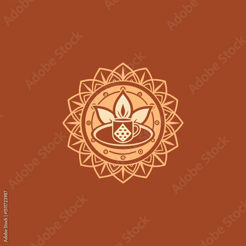 tea shop logo design vector 