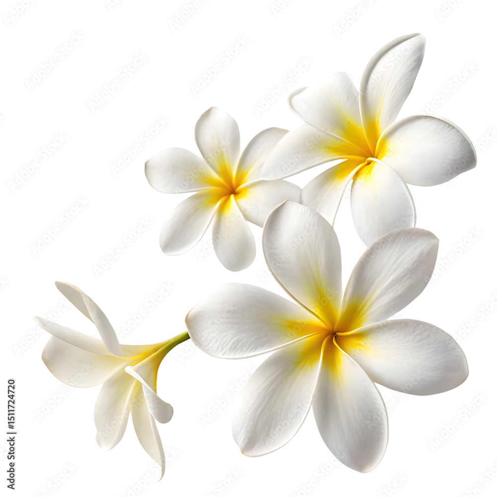 Fototapeta premium White Plumeria Petals on Clean Background