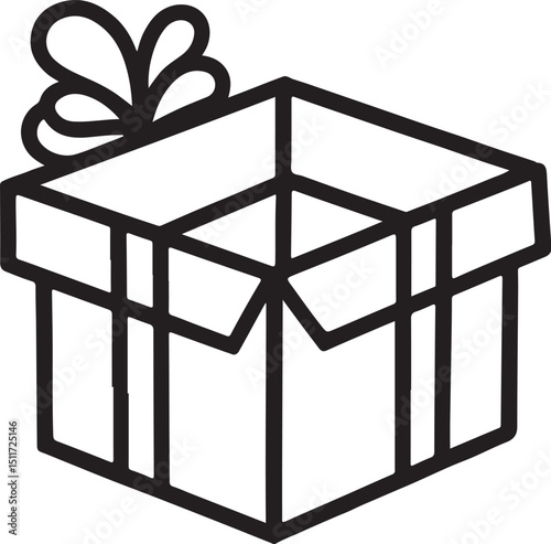 Silver and white gift boxes with ribbons are arranged in a 3D architectural design, resembling a modern home interior with window frames and metal railings