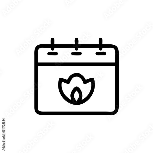 Calendar with wellness quest icons in minimalist line art style  
