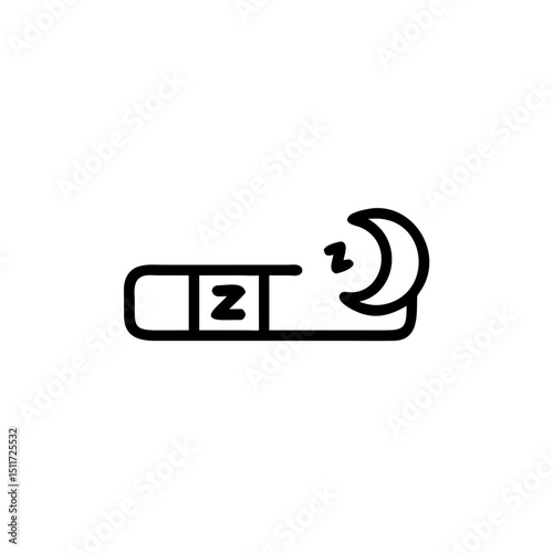 Sleep icon with crescent moon and Z letters in minimal style  