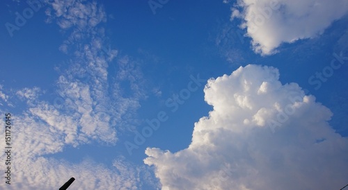 Obraz na plátně beautiful blue sky with puffy white clouds