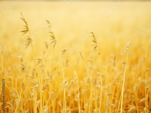 Yellow dry grass sways in gusts of wind