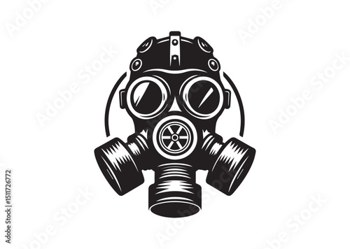 Gas Mask Silhouette Vector
