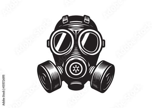 Gas Mask Silhouette Vector