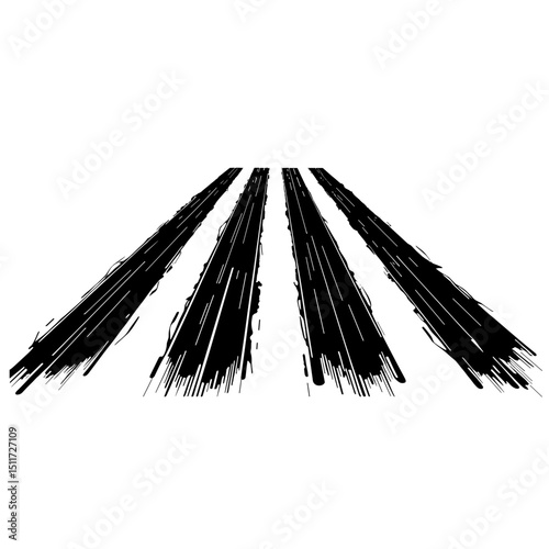 Crosswalk Silhouette with Tire Marks – Urban Traffic Movement