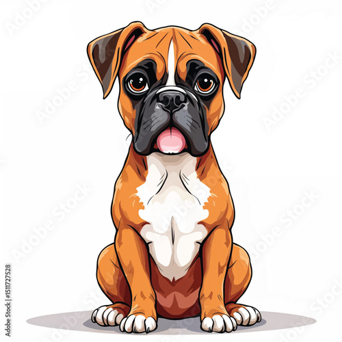 Boxer Puppy Vector Illustration isolated