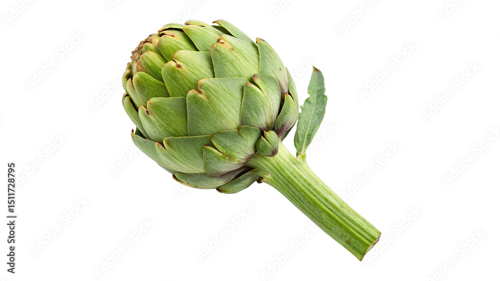 Fototapeta premium Fresh Artichoke isolated on transparent background for Culinary Use