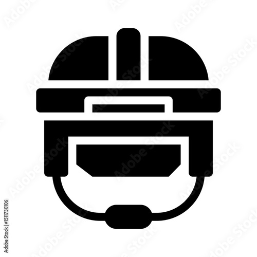 hockey helmet glyph icon
