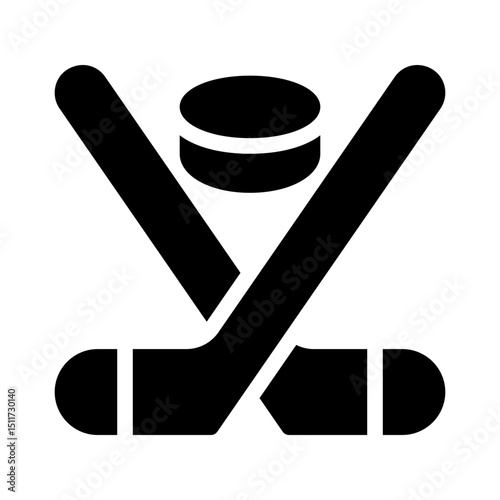ice hockey glyph icon