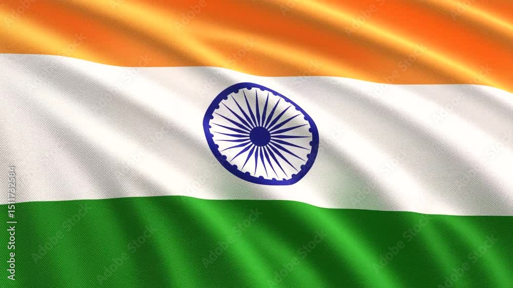 Full screen loop video of India flag