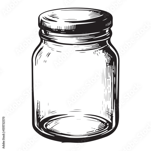 Glass Jar Illustration Empty Container For Storage Vector Graphic