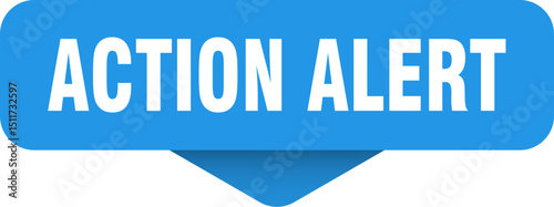 action alert sticker. action alert sign on transparent background