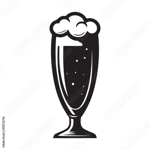 Classic Stout Glass Illustration for Brewery and Pub Designs
