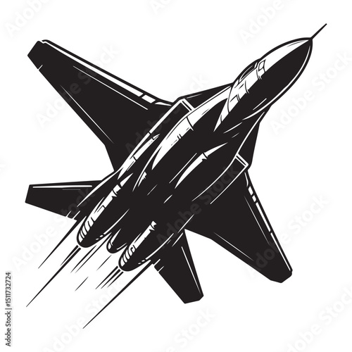 Modern Fighter Jet Illustration for Aviation and Defense Themes