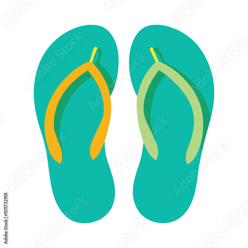 Flip flops summer footwear vector on white background