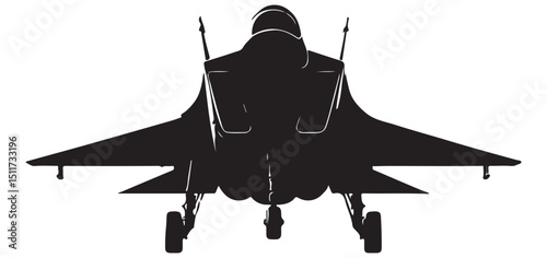 Fighter Jet Silhouette Vector Illustration for Military Aircraft Enthusiasts photo