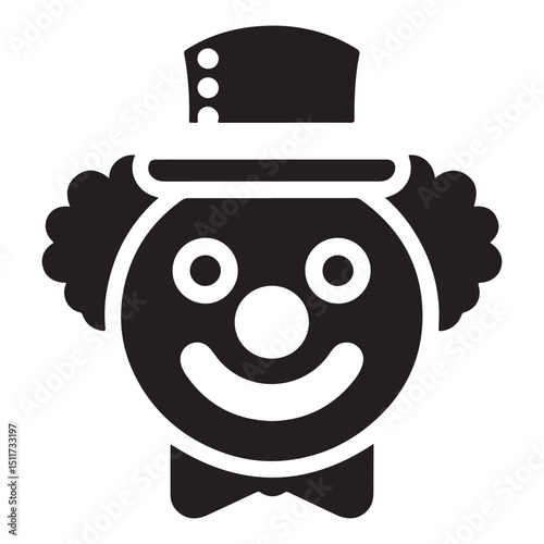 Fun Clown Face Silhouette Vector Graphic Design for Entertainment
