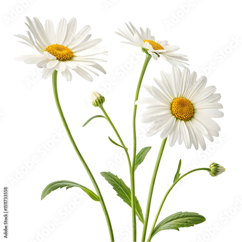 White Daisies Blooming Together Graphic