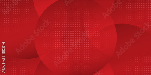 Modern red abstract vector long banner. Minimal background with waves arrows geometric shapes and copy space for text. eps10