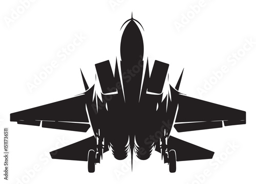 Modern Jet Fighter Vector Illustration Powerful Military Aircraft