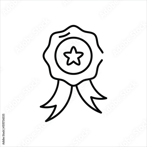 Ribbon Badge vector icon stock illustration
