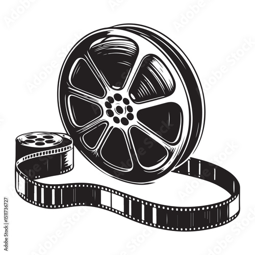 Retro Film Reel Vector Illustration for Cinema and Movie Enthusiasts photo