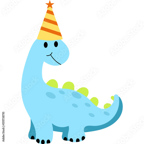 Cute Birthday Dinosaurus Illustration