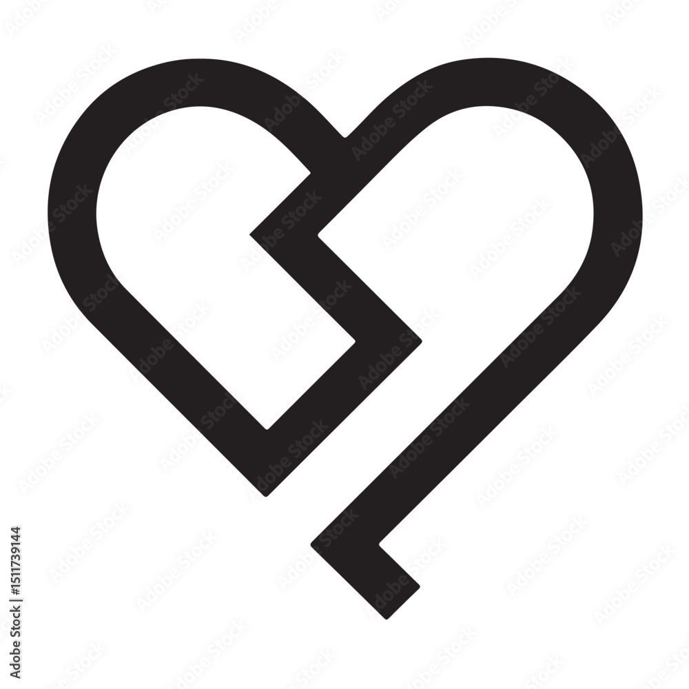 Minimalist abstract heart geometric line art design Minimalist abstract heart geometric line art design