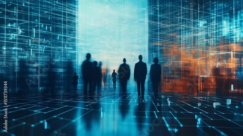 Abstract depiction of modern digital transformation and business future vision