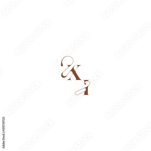 XI letter wedding logo concept elegant curve monogram bold and hairline initial