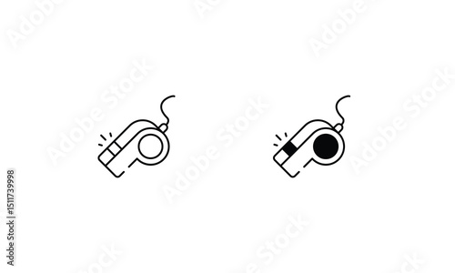 Whistle  icons set vector stock illustration