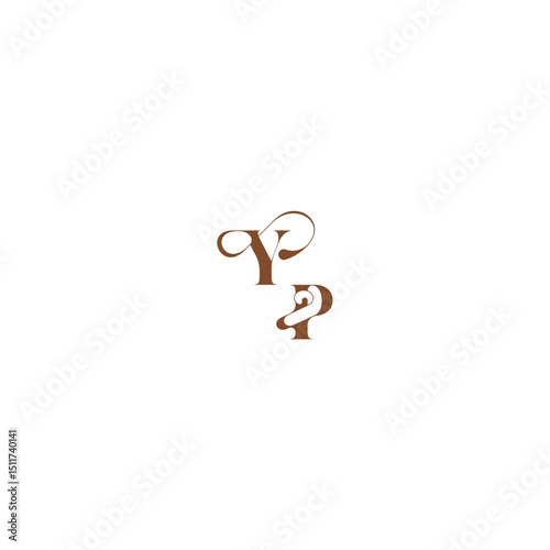 YP letter wedding logo concept elegant curve monogram bold and hairline initial