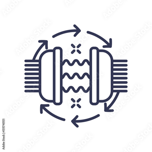 Circular arrows and lines symbolize continuous learning and feedback loops.