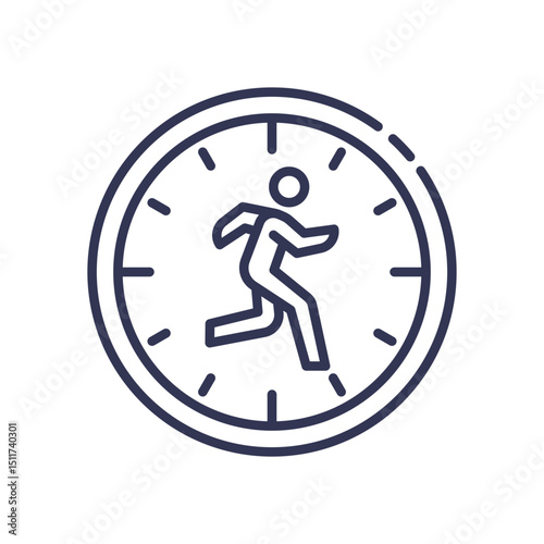 A person running inside a clock symbolizes efficient onboarding and time management.