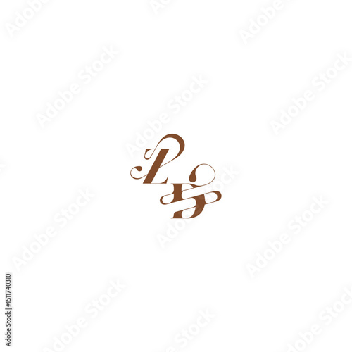 ZD letter wedding logo concept elegant curve monogram bold and hairline initial