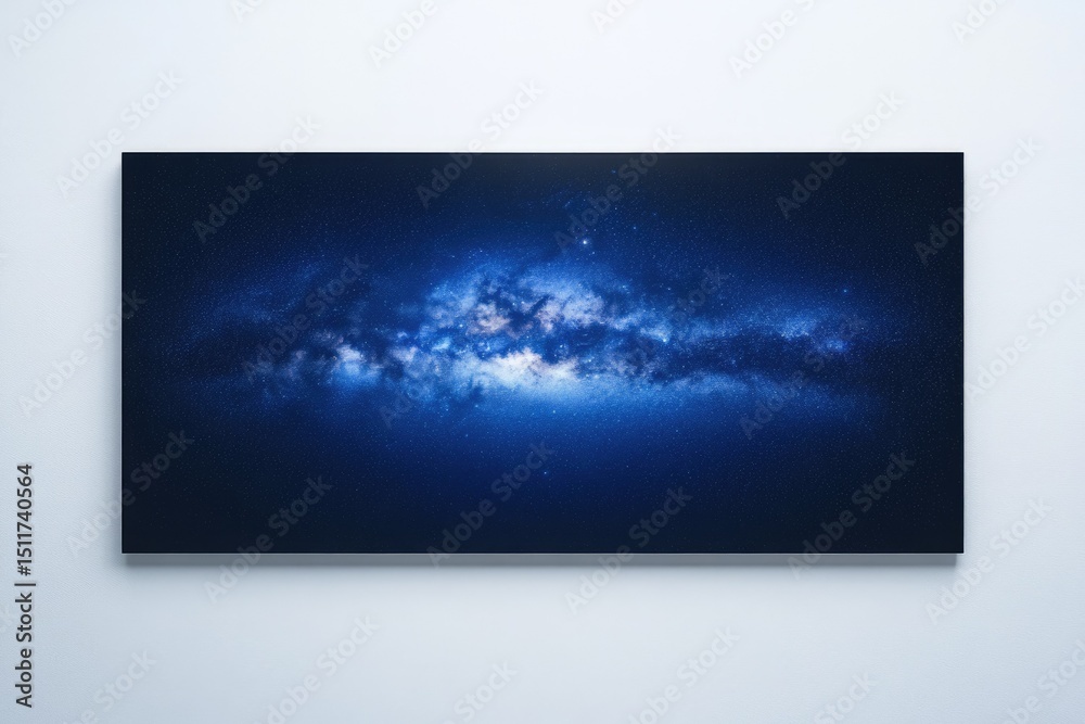 Naklejka premium A breathtaking panoramic view of the Milky Way galaxy, showcasing its vibrant stars and cosmic dust.