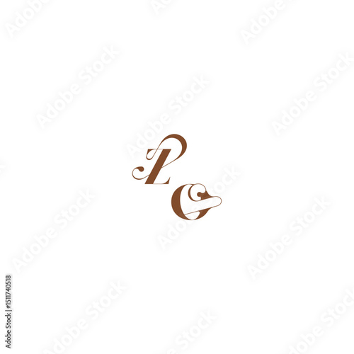 ZO letter wedding logo concept elegant curve monogram bold and hairline initial