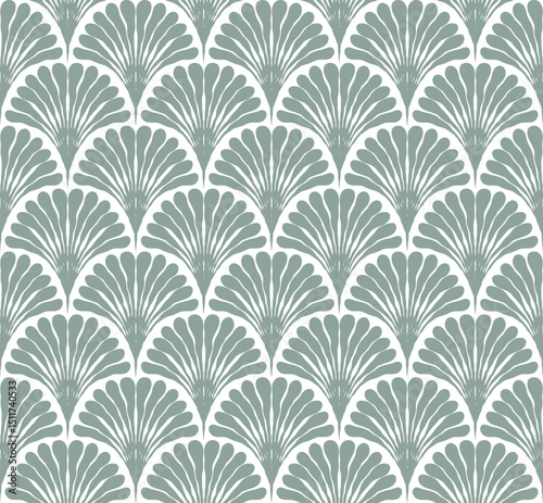 Vintage Fan Wallpaper Design. Vintage Art Deco Seamless Pattern. Geometric decorative with abstract elements. Retro background.