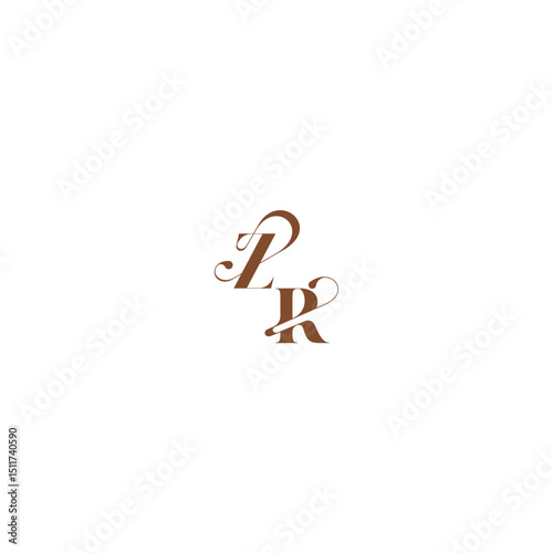 ZR letter wedding logo concept elegant curve monogram bold and hairline initial