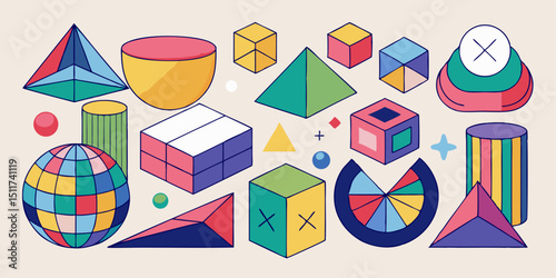 Crayon Scribble Geometric Shapes – Fun Vector Illustration Pack