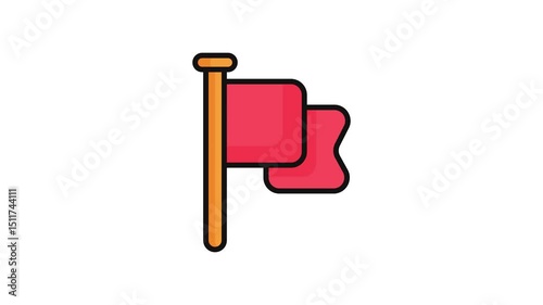 flag Blue out line vector design