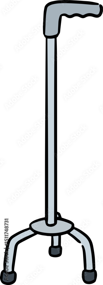 Naklejka premium Illustration of 3 point cane