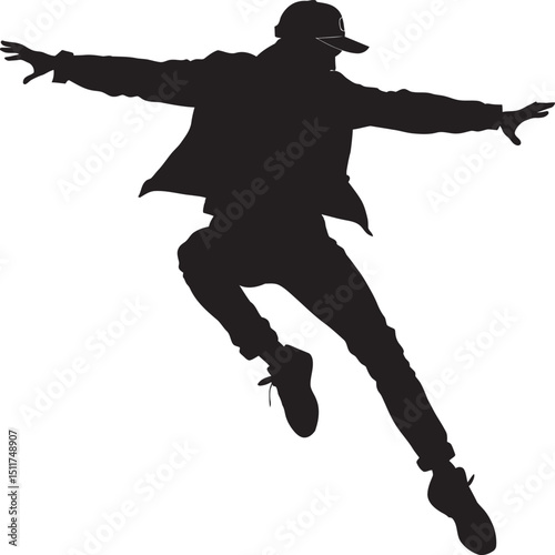 silhouette of a man jumping