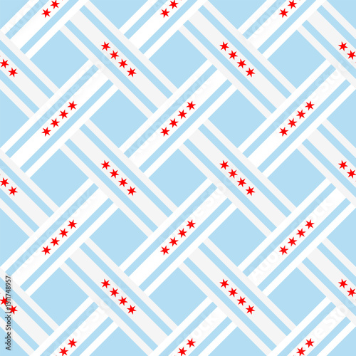 chicago flag pattern intertwined. geometric background for decoration. vector illustration
