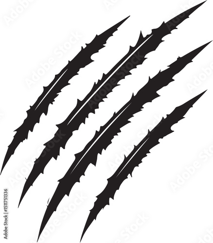 Animal Claw scratches mark silhouette vector, tiger scratches signs, cat scratches signs, dog scratches signs, bear scratches signs, lion scratches signs