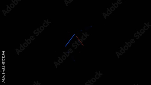 Blue and Orange Mysterious Flashing Sci Fi Corridor Background VJ Loop in 4K
